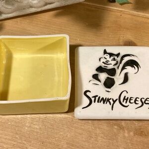 Vintage 1950’s Stinky Cheese Ceramic Box with Skunk Design